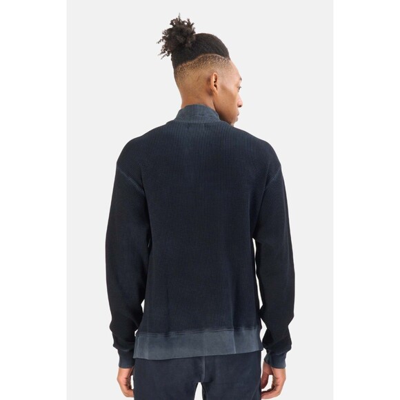 Cotton Citizen Cooper Thermal Half Zip Pullover Men's Size Medium Navy Blue - Picture 2 of 9